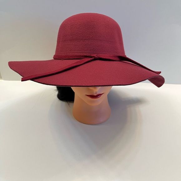 Floppy Hat- Dressy W/ Bow Knot- Cabernet/ Burgundy/ Maroon - NWT - Picture 3 of 8